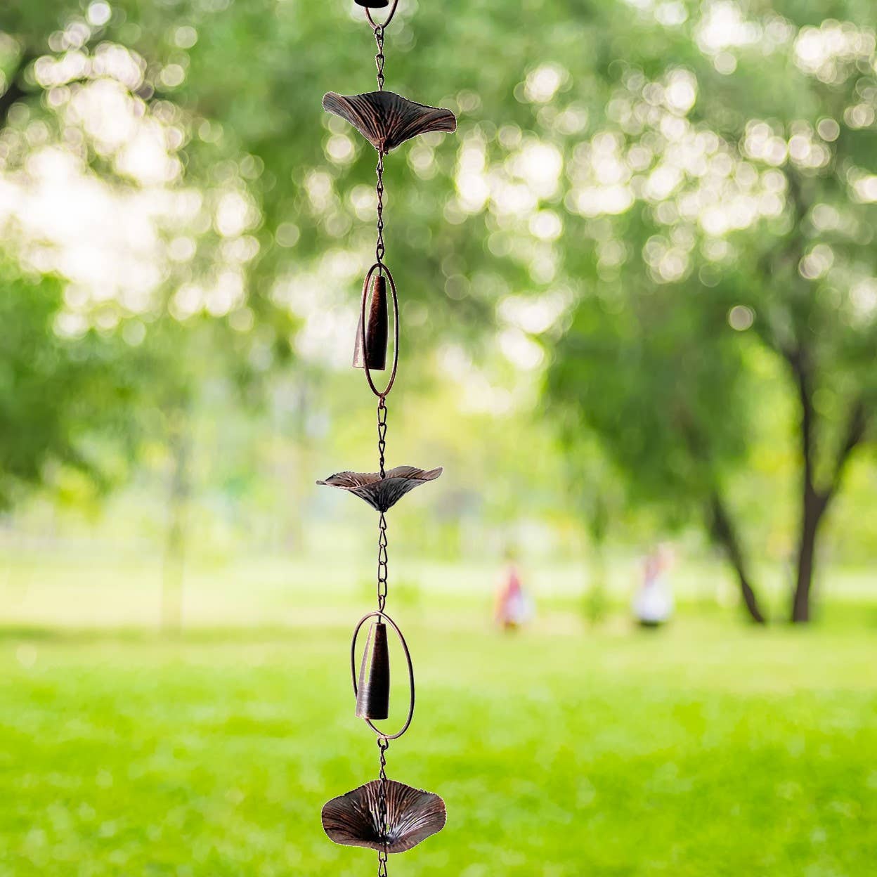 Zaer Ltd. International - Wholesale Outdoor Ornament/Decor - 76" Long Iron Rain Chain with Lillies6