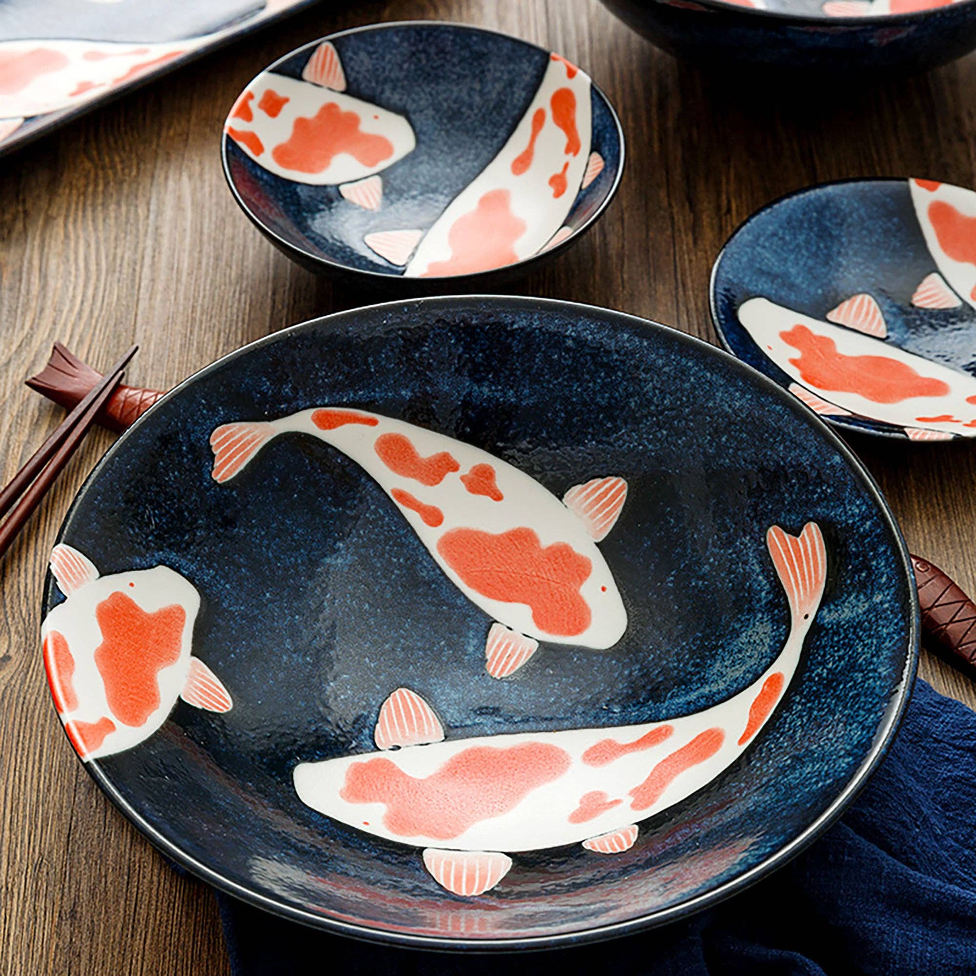 MinoCraft - Wholesale Dinner Plate - Tableware with Red Carp Pattern2