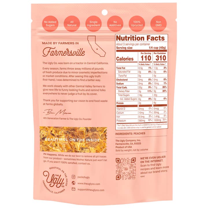 The Ugly Company - Wholesale Dried/Dehydrated Fruit - 4oz Dried and Diced Peaches1