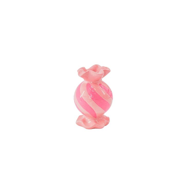 Candle Holder- Round Toffee Candy - Ceramic-Pink/ Neon -8,5x8,5x13 cm for wholesale by Housevitamin bv