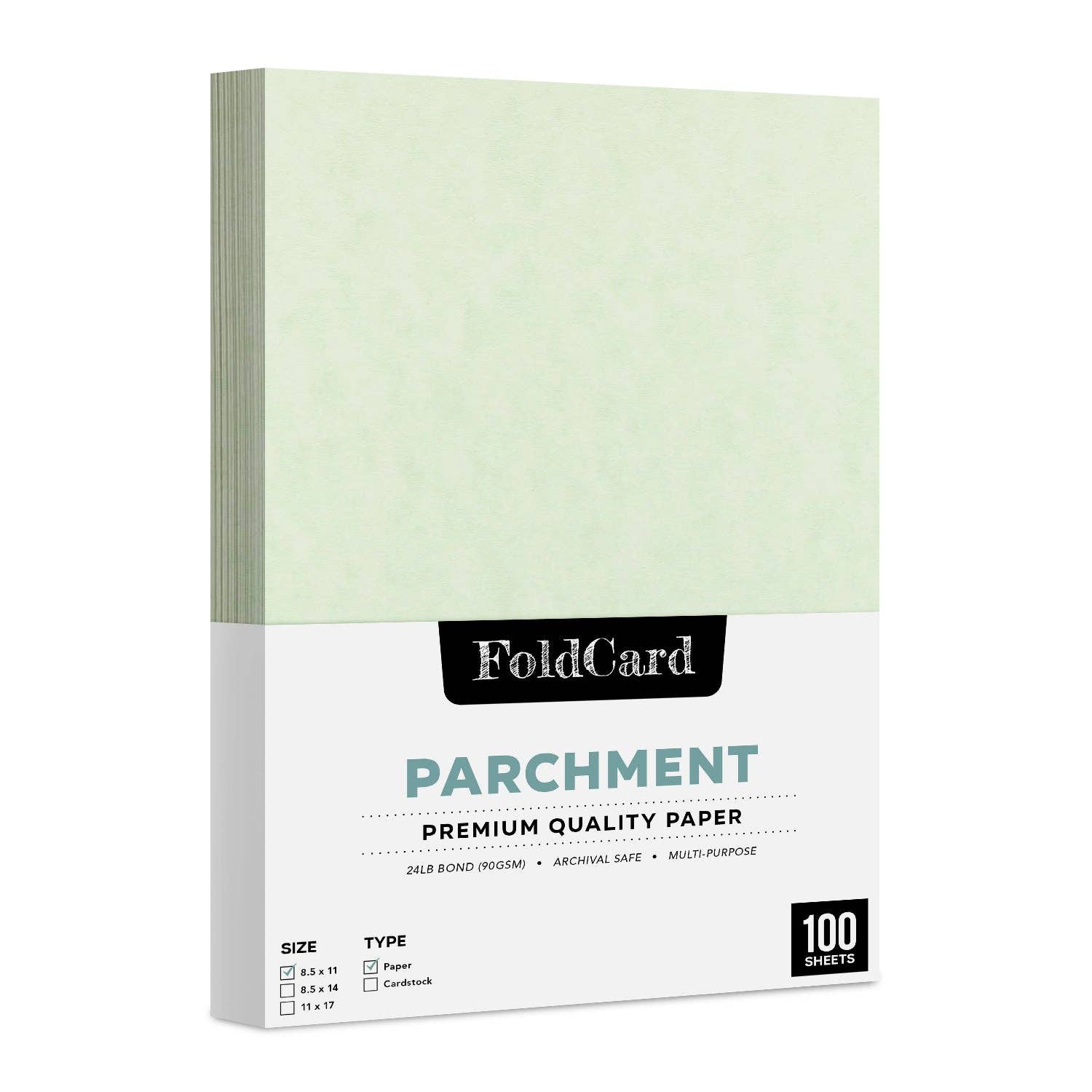 Fine Cardstock - Vendita all'ingrosso Attrezzature per lavoretti e fai da te - Carta pergamena 8,5 x 11, 24 libbre, 90 g/mq, 100 fogli5