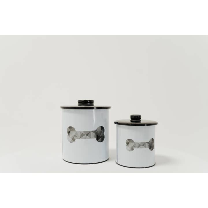 DAHO – wholesale Pet treat jar – Dog – 2pc Set Round Metal Dog Treat Storage Jar Container8