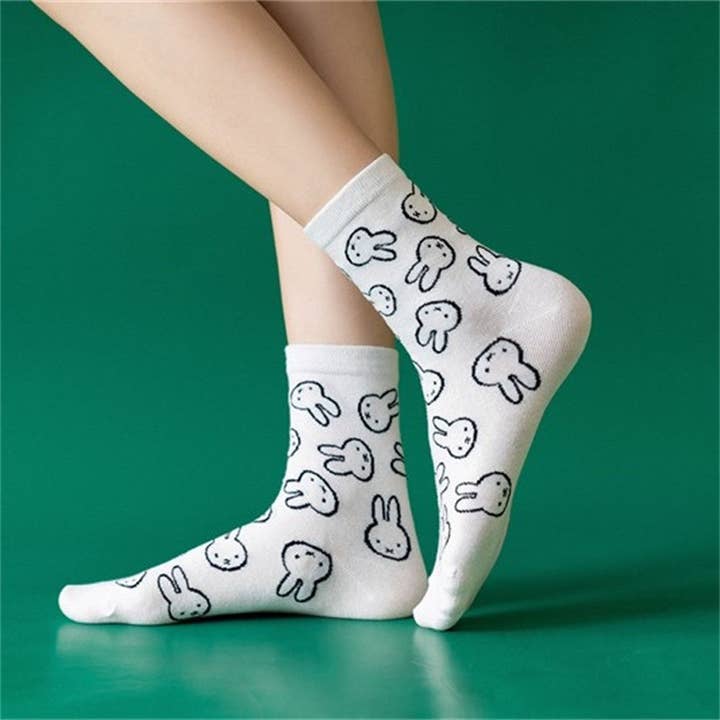 Cute Cartoon Rabbit Simple Cotton Socks for wholesale by Sheer Trend