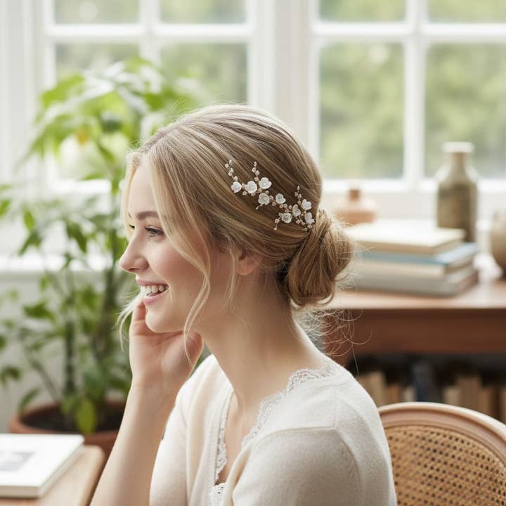 COLECCIÓN ATHENA - JUEGO DE HORQUILLAS RAMO EXQUISITO - ORO para venta al por mayor de Athena Bridal Jewellery