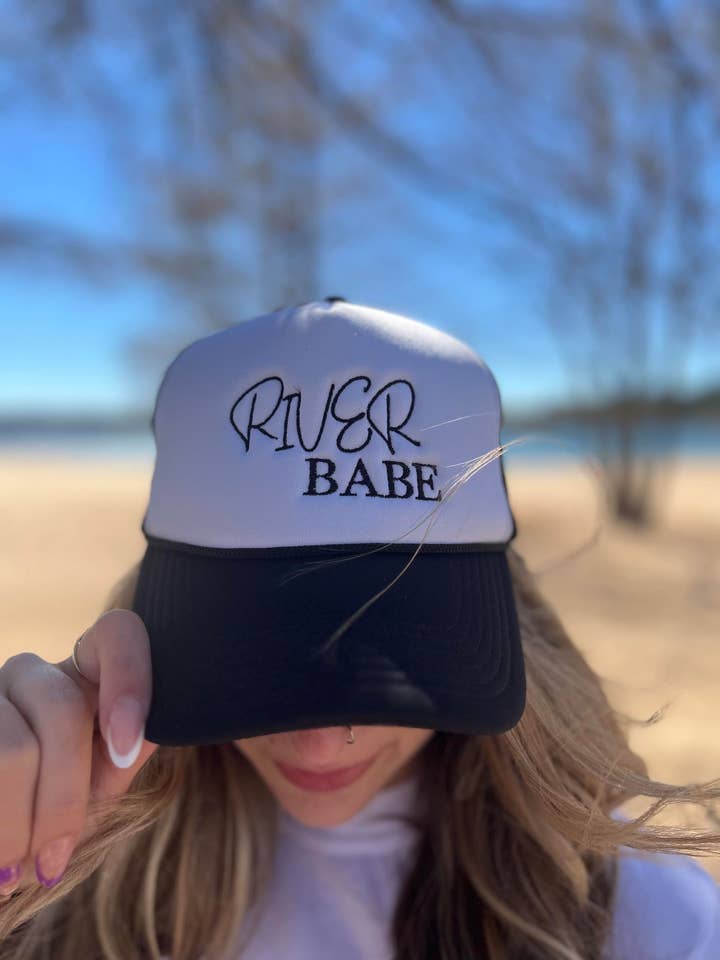 River Babe Trucker Hat for wholesale by Adelle Linen