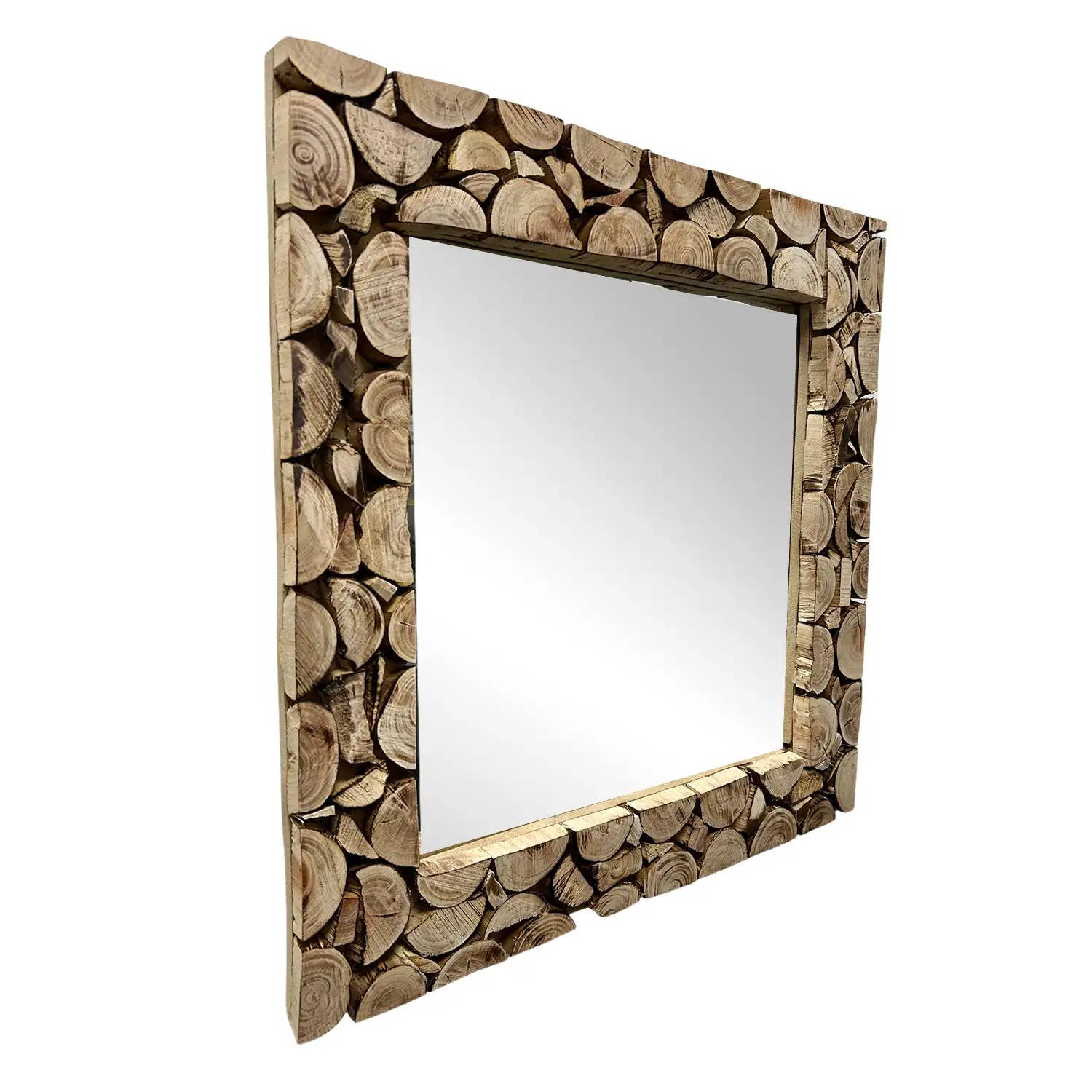 Etnico del Mondo - Wholesale Wall Mirror - Rustic Moroccan Mirror in Natural Handcrafted Wood#12