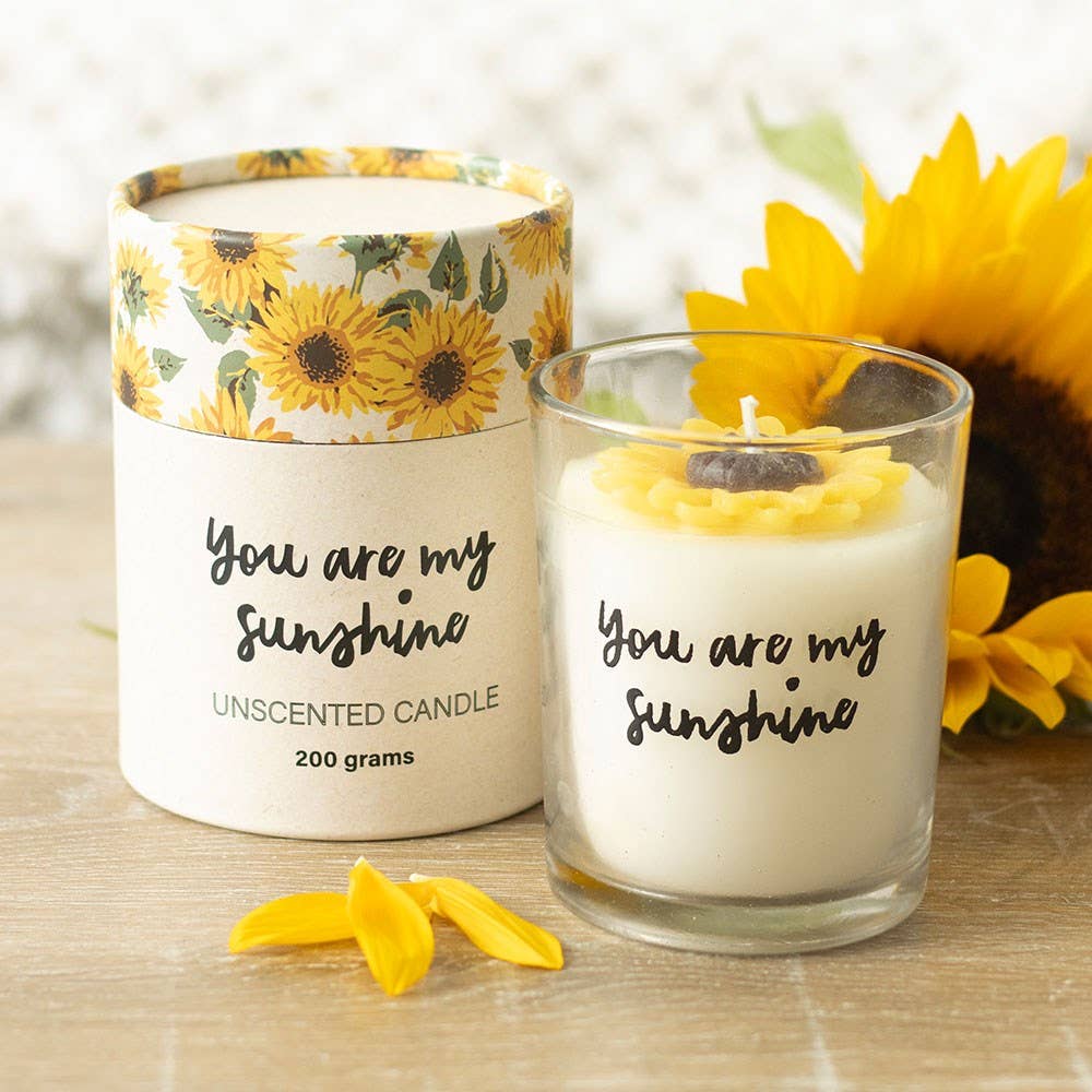 Something Different Wholesale - Venta al por mayor Velas en tarros - Vela 'You Are My Sunshine' con girasol 3D