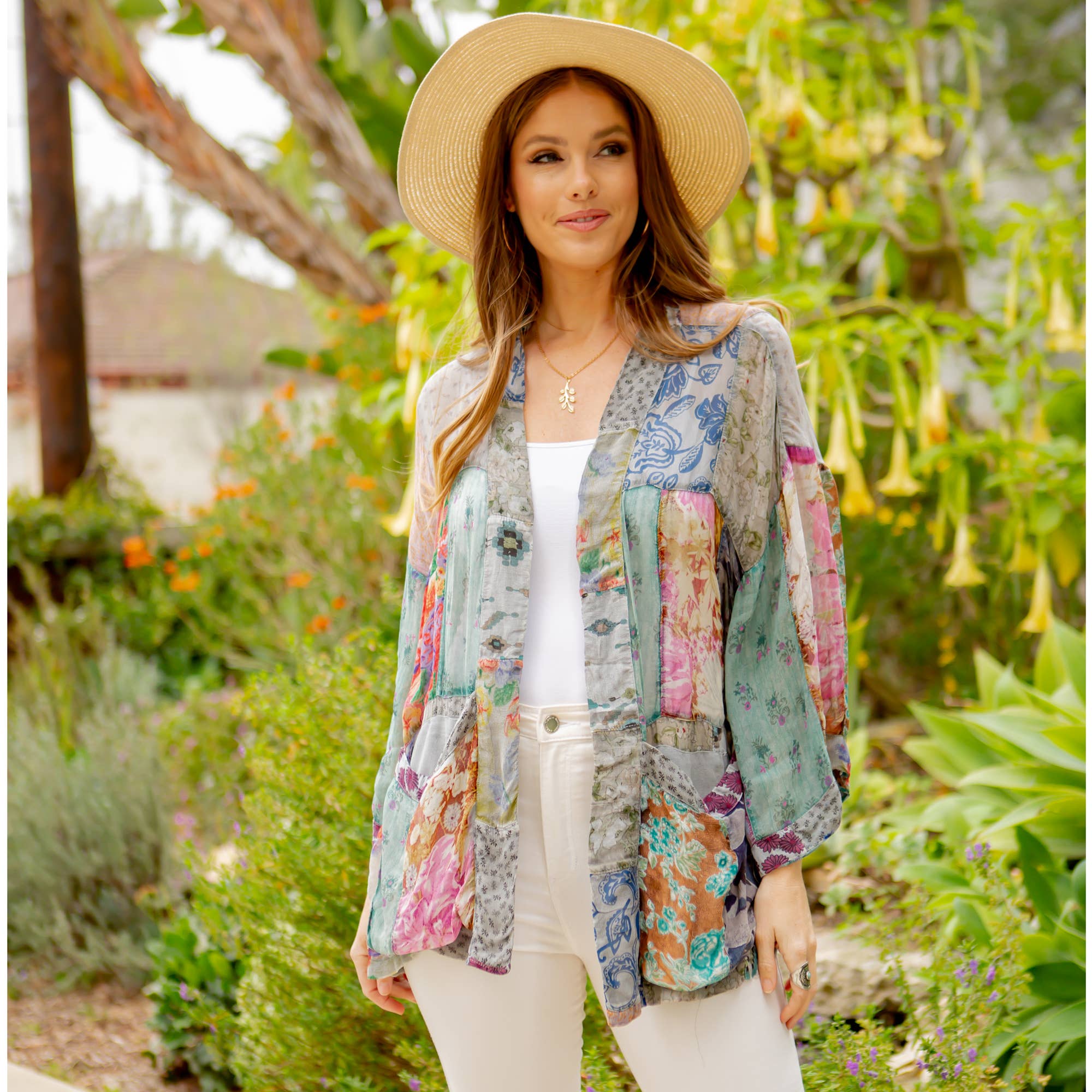 Young Threads - Wholesale Kimono - Women's - Kimono Top In Overdyed Mix N Match Patches - in 7 Color ways9