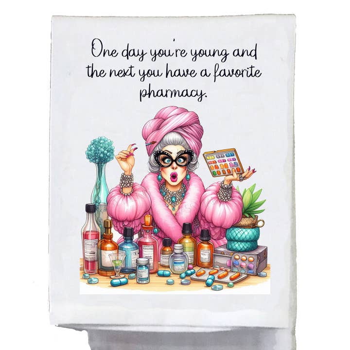 Sassy Talkin - Venta al por mayor Paños de cocina - Abuelas atrevidas, un día eres joven y estás viva y al siguiente