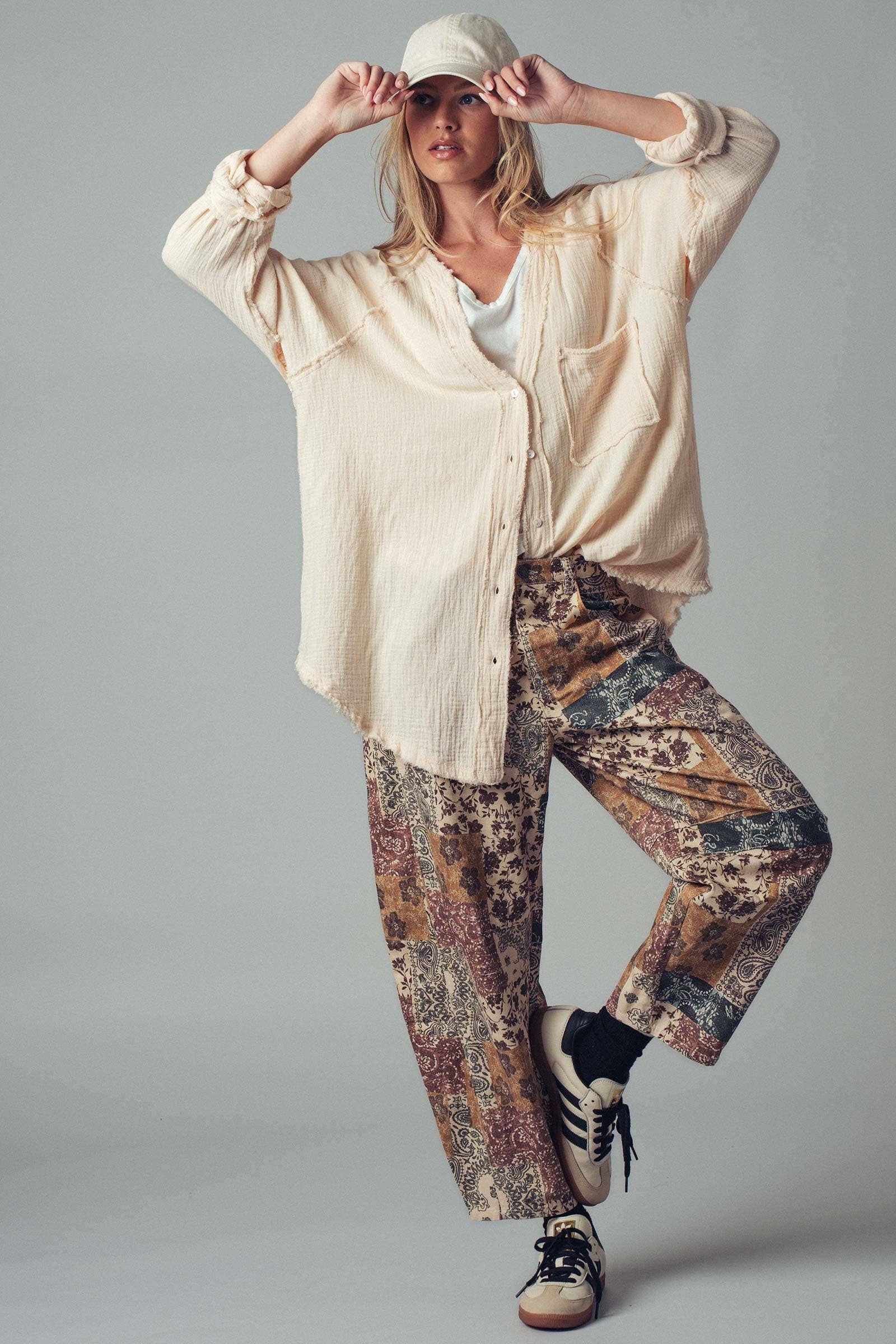 Fashion Week - Wholesale Button Down Shirt - Women's - The Willow Gauze Relaxed Shirt5