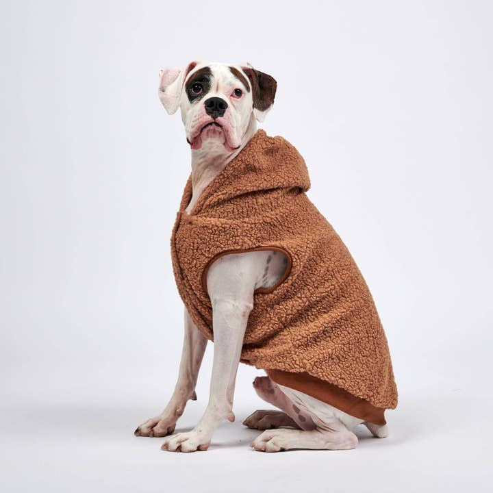 Spark Paws - Wholesale Pet Jacket - Dog - Teddy Sherpa Fleece Dog Jacket - Brown