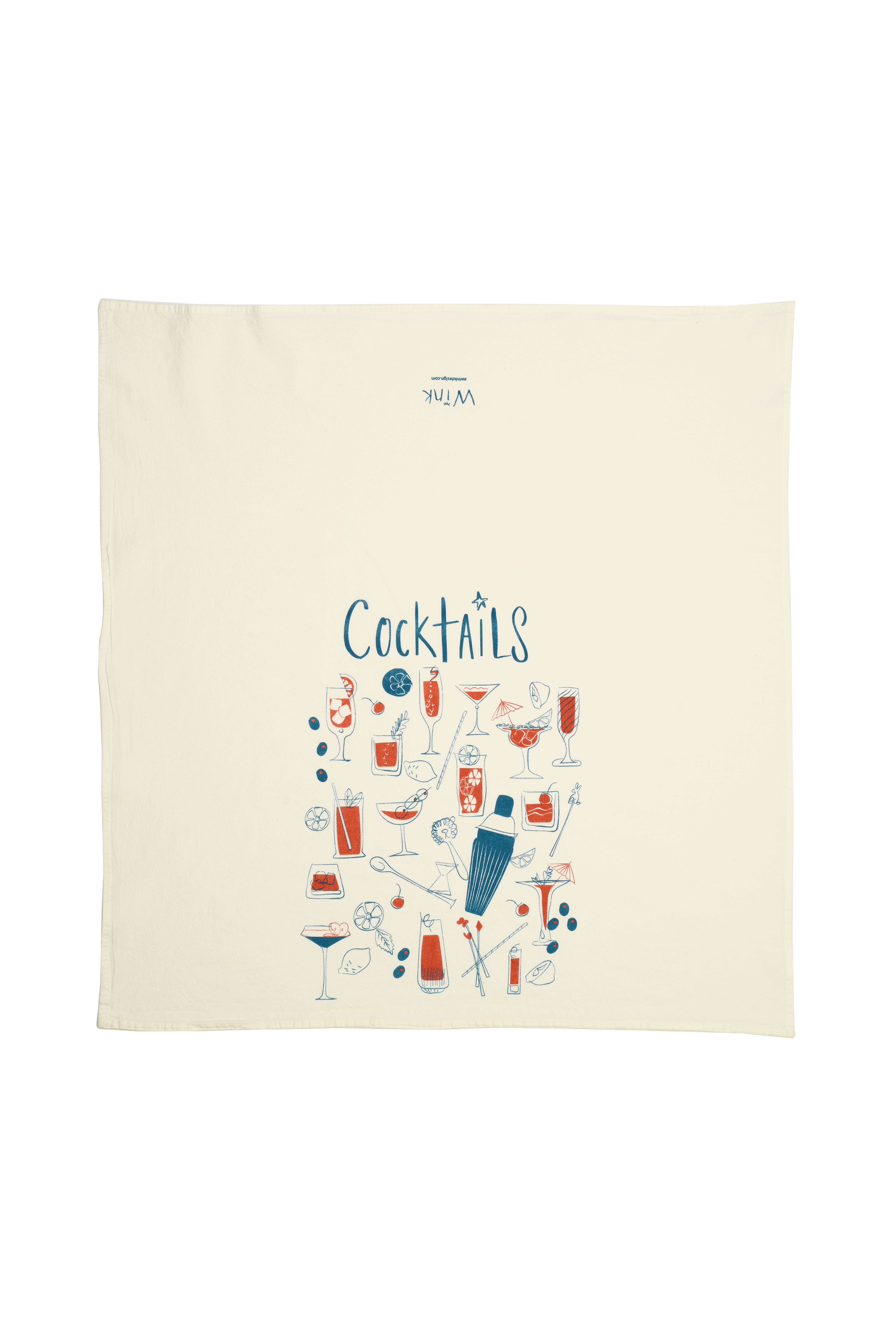 a wink design - Wholesale Tea Towel - vintage cocktails tea towel1