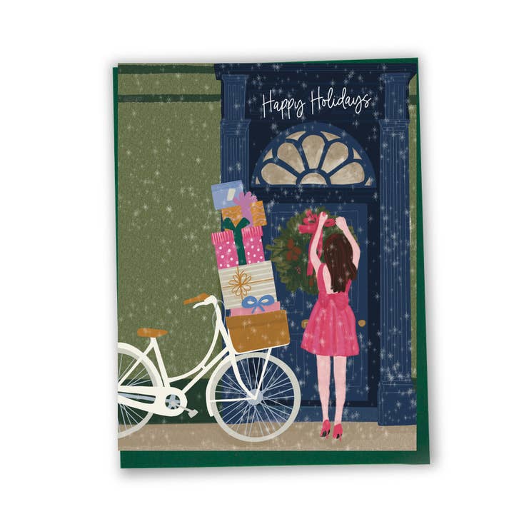 Happy holidays Christmas card for wholesale by Lili Graffiti