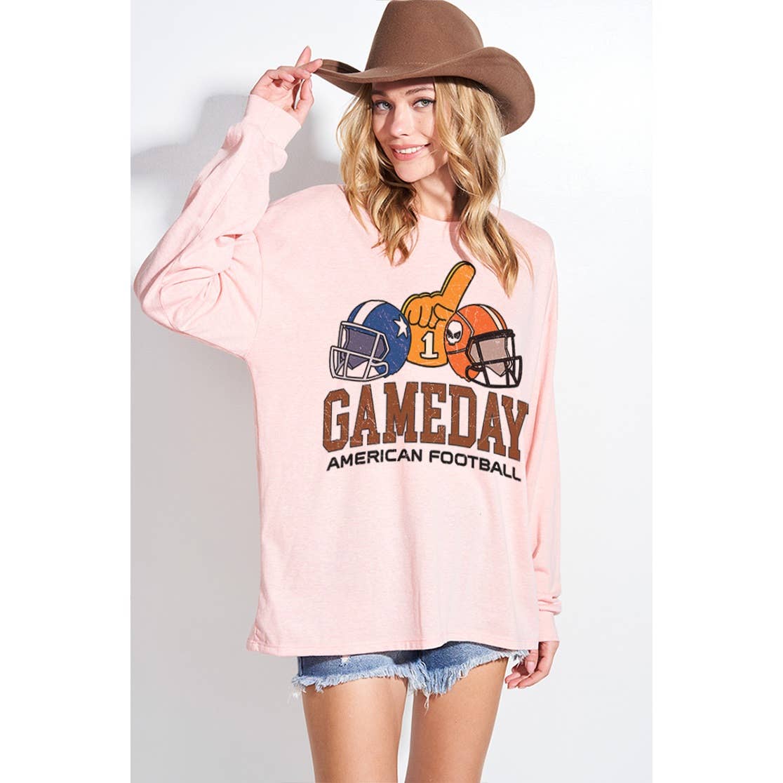 Phil Love - Wholesale Graphic Sweatshirt - Women's - Game day print tri blend oversized Sweatshirt 3