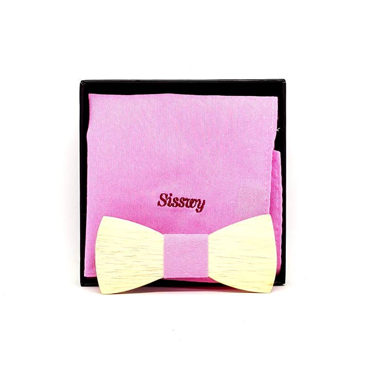 Sisswy - Wholesale Bow Tie - Men's - Kasima Wooden Bow Tie with Cotton Pouch | Orosi3