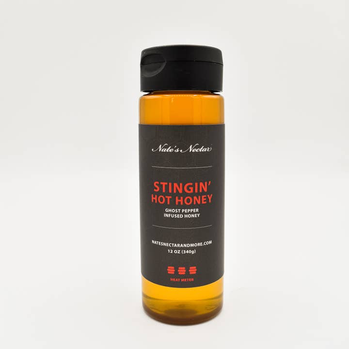 Nate's Nectar - Wholesale Honey - Stingin' Hot Honey, Plastic Squeeze Bottle