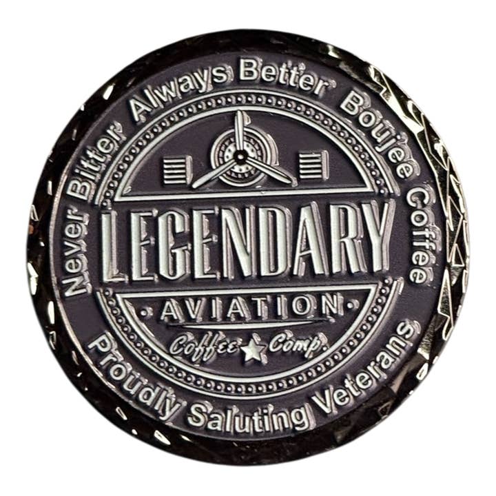 Pièce de défi d'aviation légendaire - Édition limitée 100 % fabriquée aux États-Unis pour la vente par Legendary Aviation Coffee Company