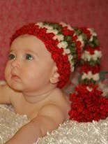 Long Tail Pom Crochet Hat with Boucle Yarns for wholesale by Mad Hatter Farm