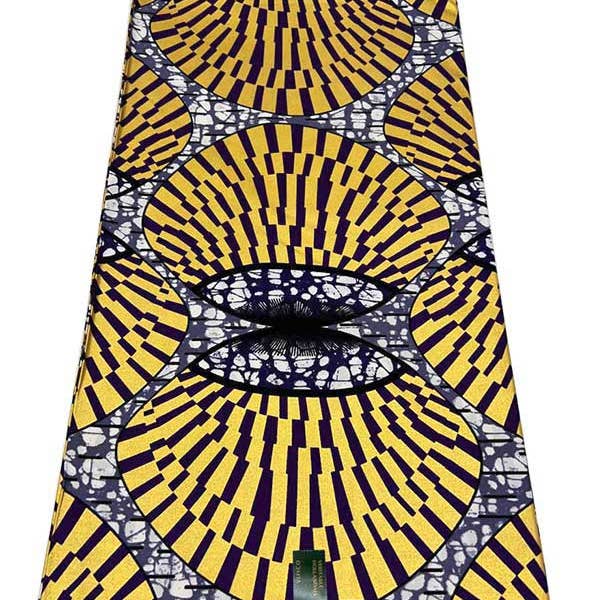 African Fabrics Inc - Wholesale Fabric - African Super Premium Gold Wax Print - Shimmering Delicacy