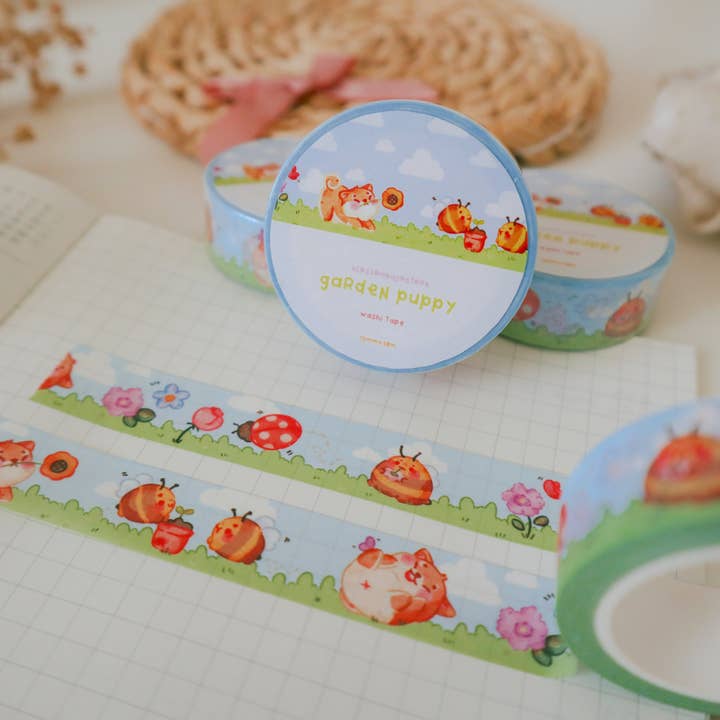 Fita Washi - Cachorrinho de Jardim por atacado de BlossomBujo Store