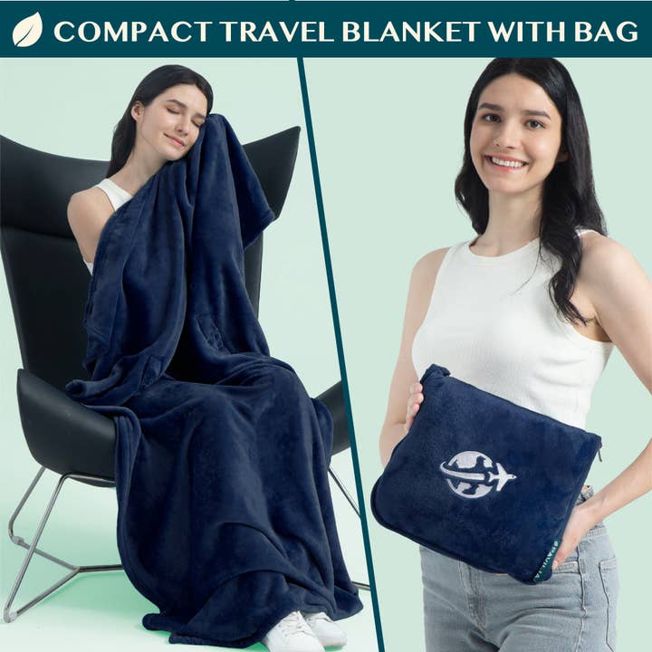 Pavilia - Wholesale Travel blanket - Wearable Fleece Travel Blanket Pillow3