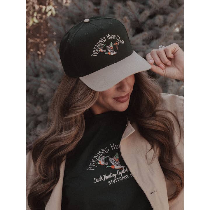 LivyLu - Wholesale Baseball Cap - Unisex - Arkansas Hunt Club Green/Khaki Embroidered Baseball Hat