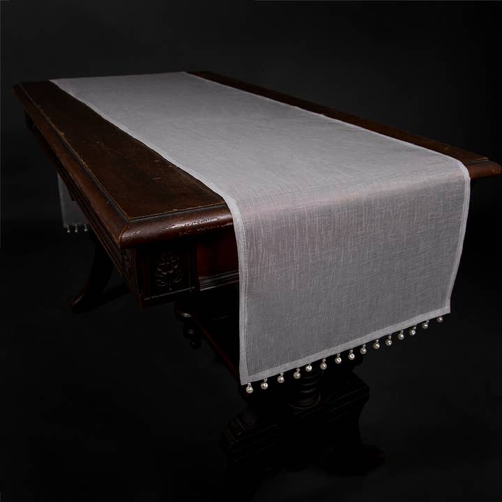 Beaded Sheer Table Runner for wholesale by Xia Home Fashions & Manor Luxe
