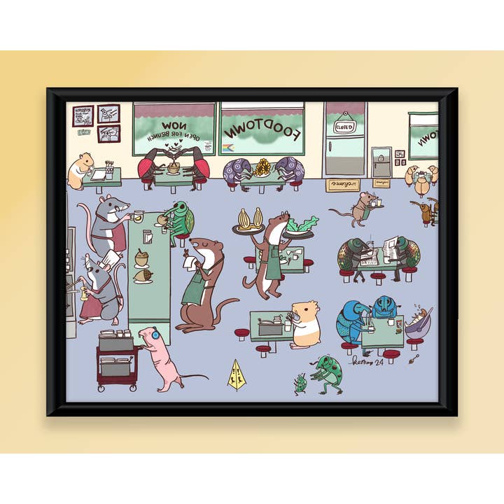 Stampa d'Arte Foodtown per la vendita all'ingrosso da parte di Kestrop Studio