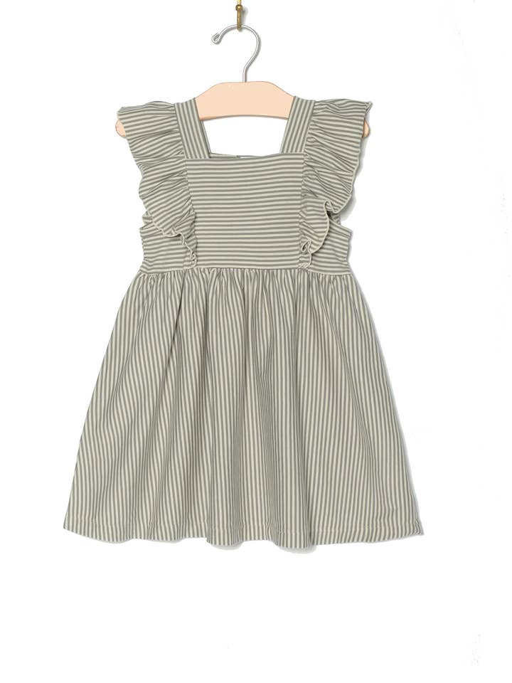 City Mouse Studio - Wholesale Dress - Kids - Flutter Tank Dress- Steel Stripe
