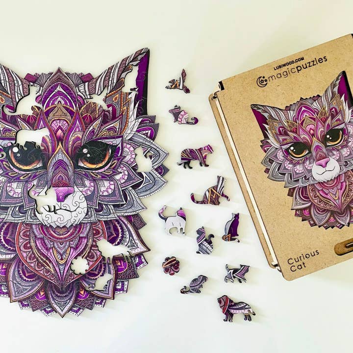 Curious Cat Jigsaw A4 Premium Box for wholesale by Lubiwood