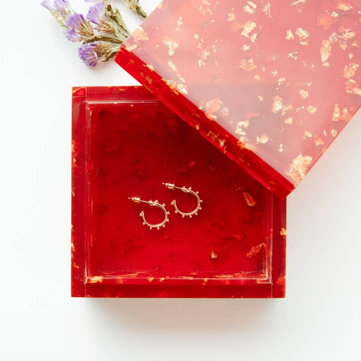 Helio Ferretti - Wholesale Jewelry Box/Organizer - RED RESIN BOX - HAND PAINTED HF