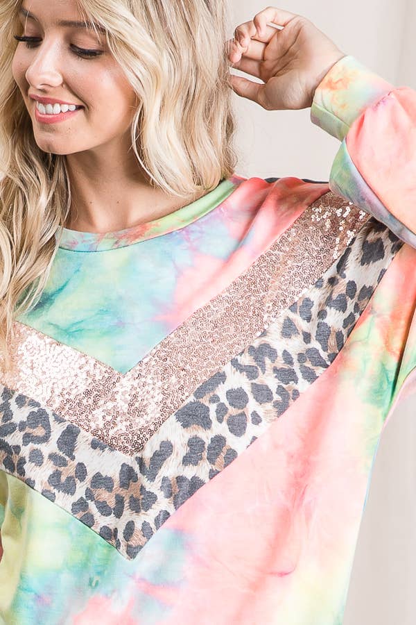 NEON KORALL LMT1812-Jag har nyanser Tie Dye Sweatshirt för wholesale på Faire3