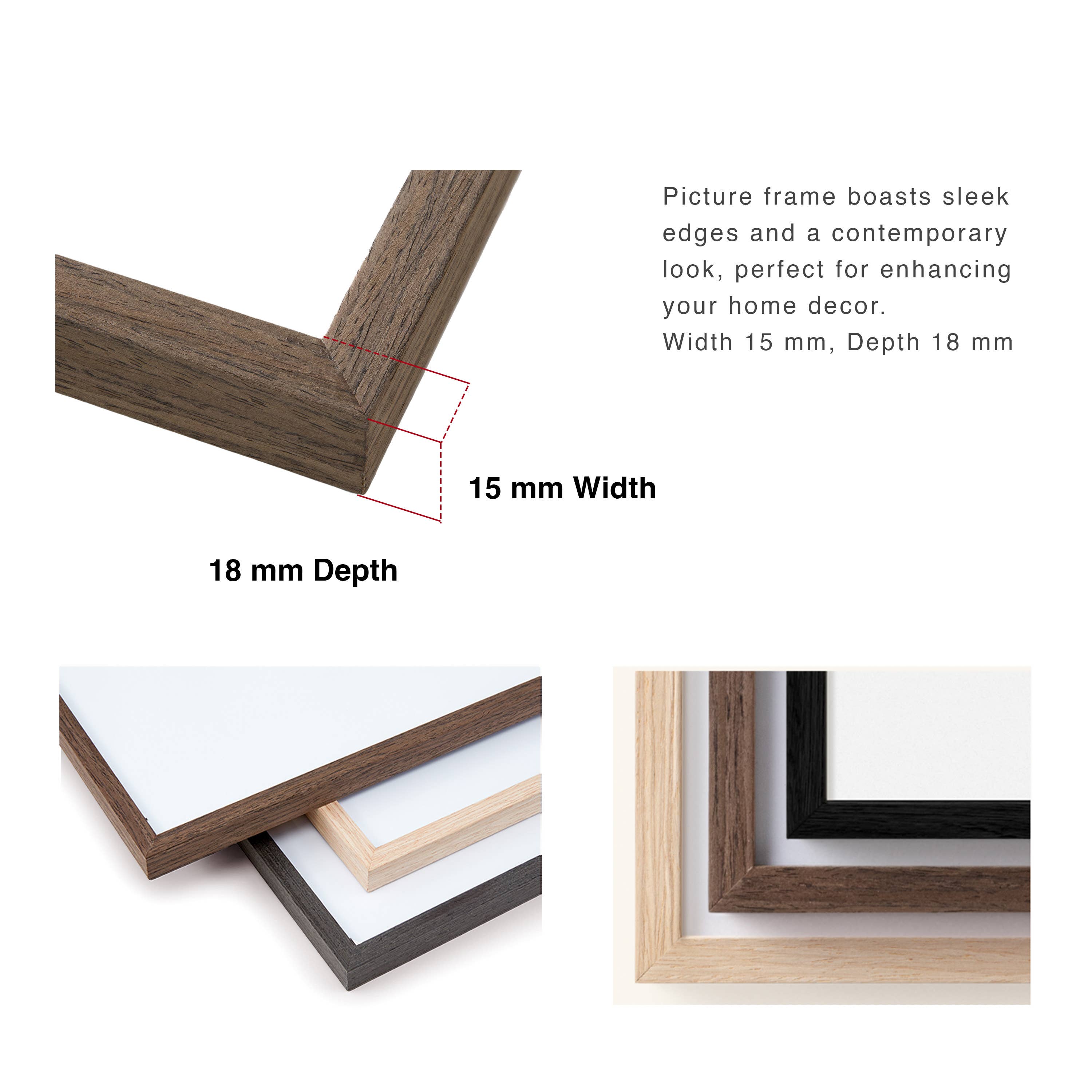 11x17 Oak Brown Dryades Wooden Frame for wholesale on Faire4