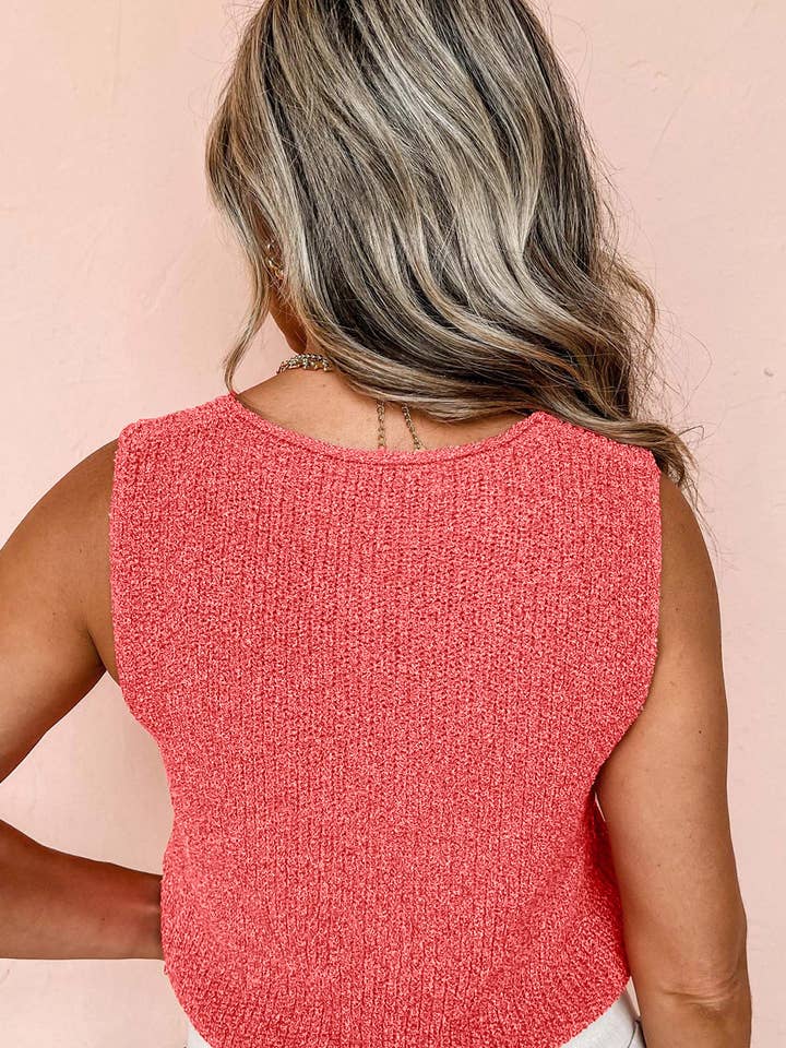 Lovesoft - Wholesale Knit Top - Women's - Beige Lace-up Front V Neck Sweater Vest1