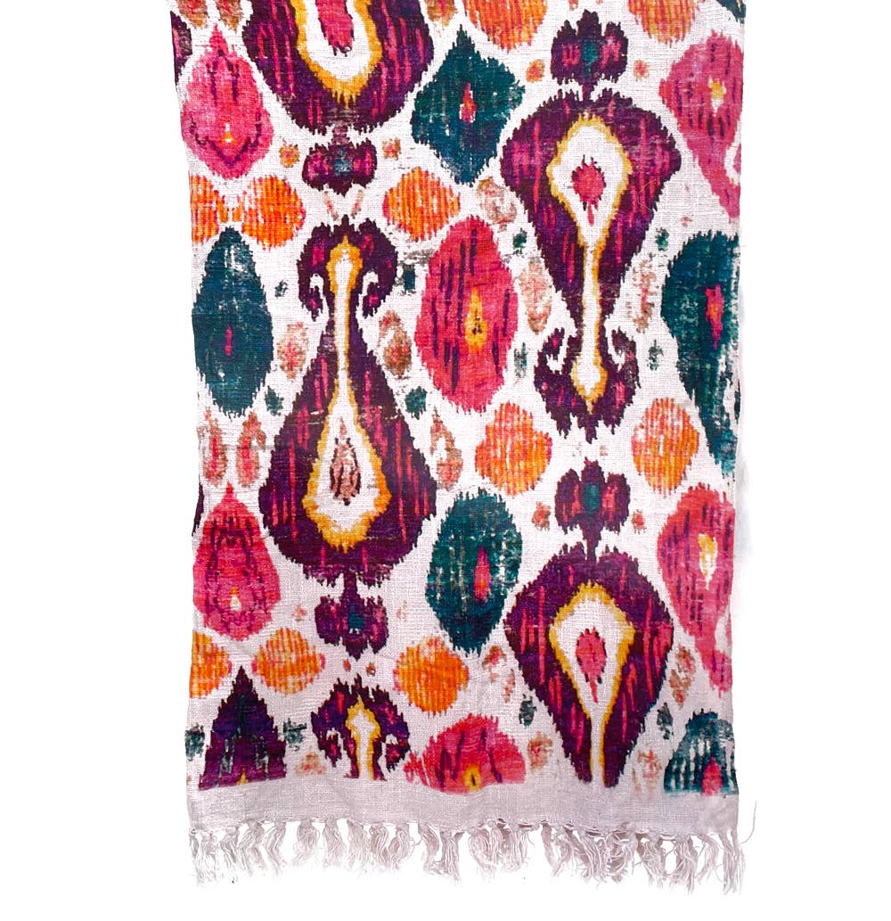 Mira Fair Trade - Wholesale Tapestry/Textile - Retro Ikat Throw / Tapestry / Beach Blanket