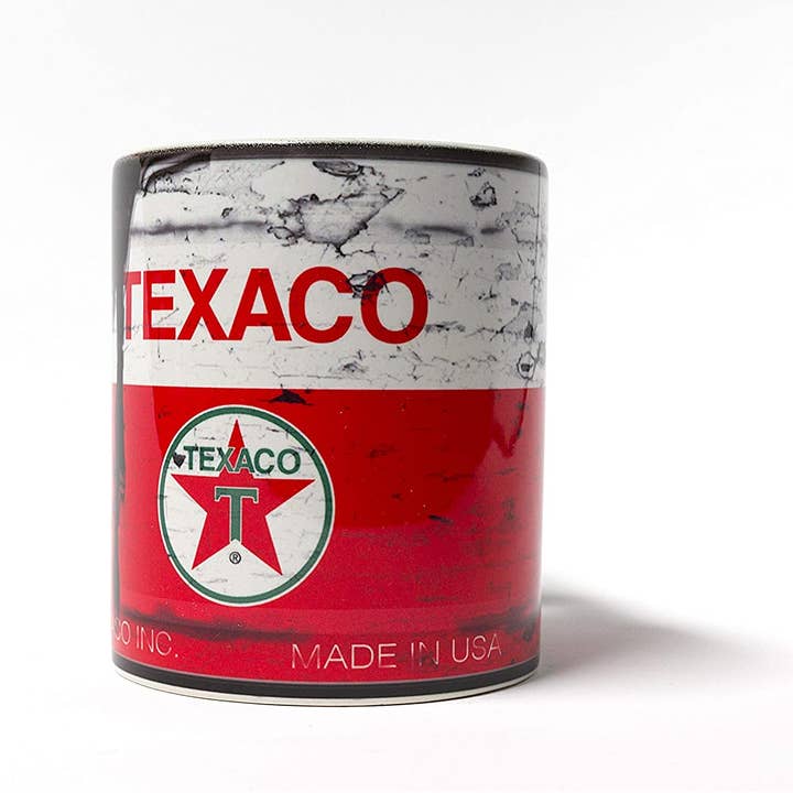Texaco Motor Oil Can Mug for wholesale by American Brand Studio