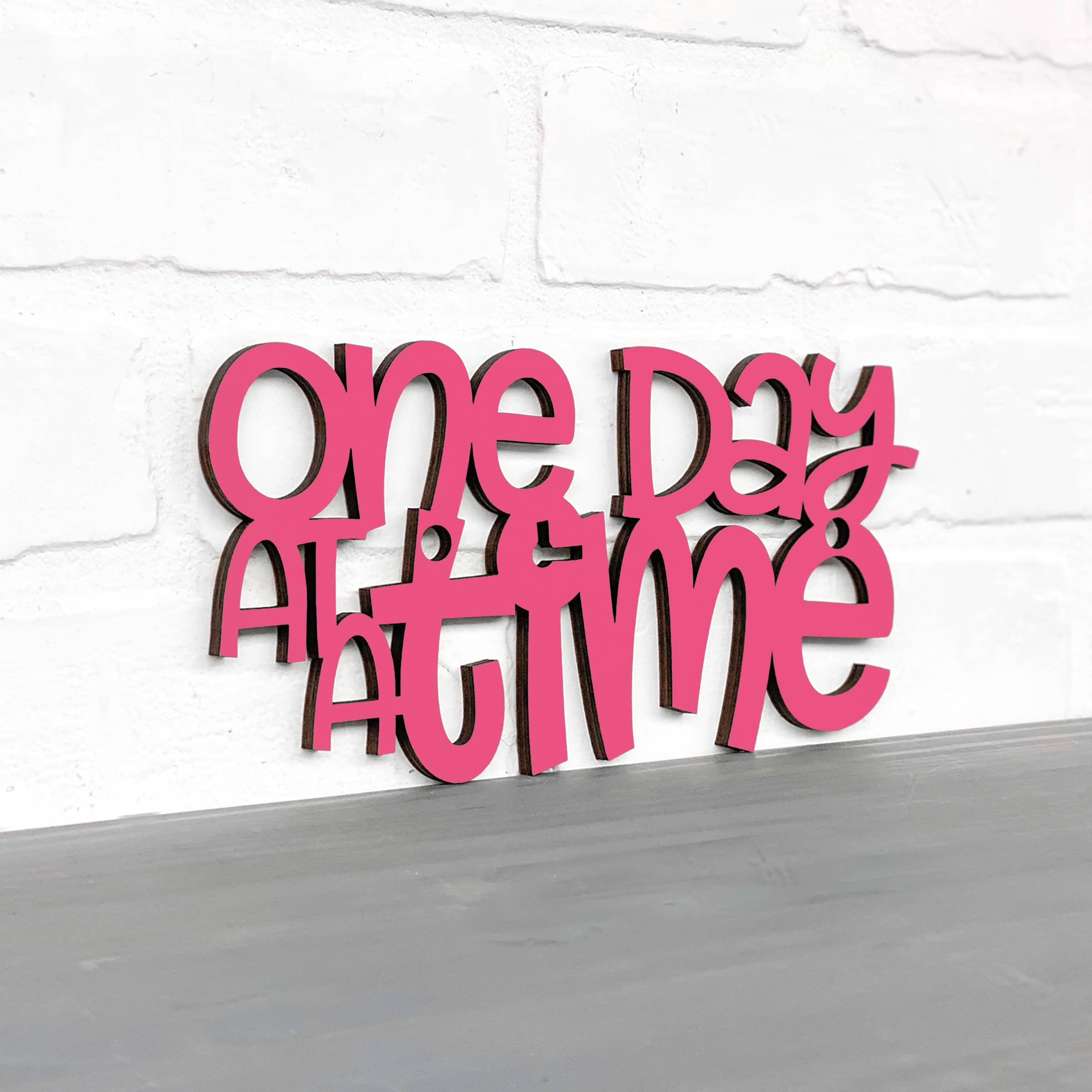 Spunky Fluff - Wholesale Wall Sign - One Day At A Time, Alcohol Recovery Inspirational Wall Art3