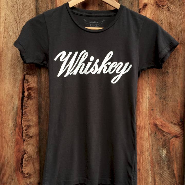 Bandit Brand - Wholesale Screen Printed T-Shirt - Women's - Whiskey Women's Vintage Tee Black/White0