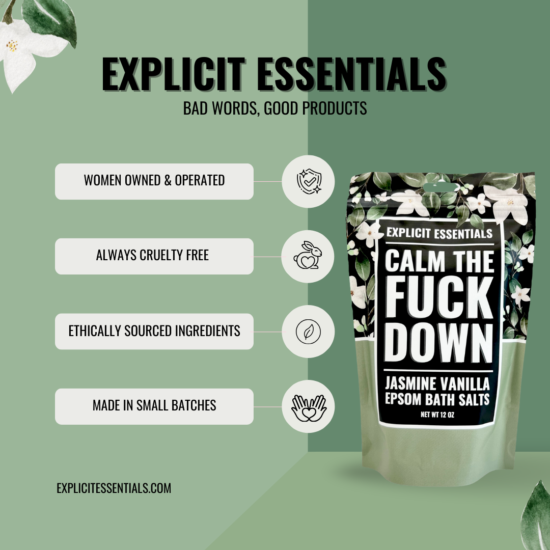 Explicit Essentials - Wholesale Bath Salts - Calm The Fuck Down Bath Salts 12oz Bag 1