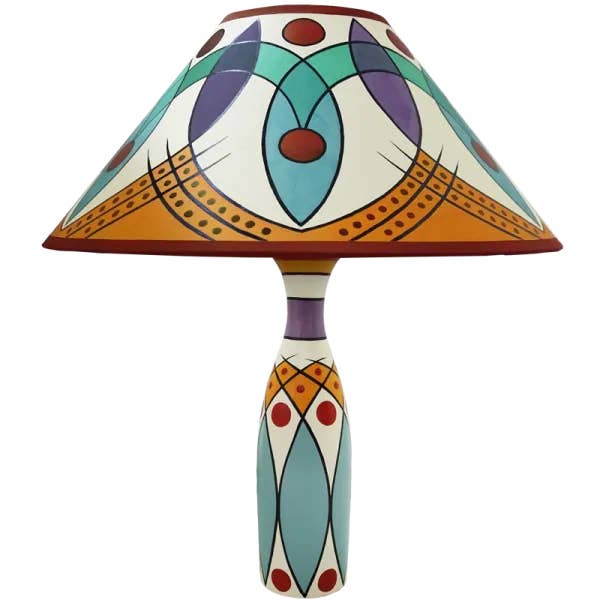 Cressida Bell - Wholesale Lamp Shade - Hand-painted Harlequin Lampshade - Yellow Red