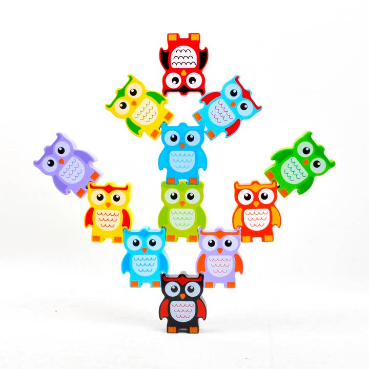 STACKING OWLS Wood Balance Challenge for wholesale by Discovery Toys