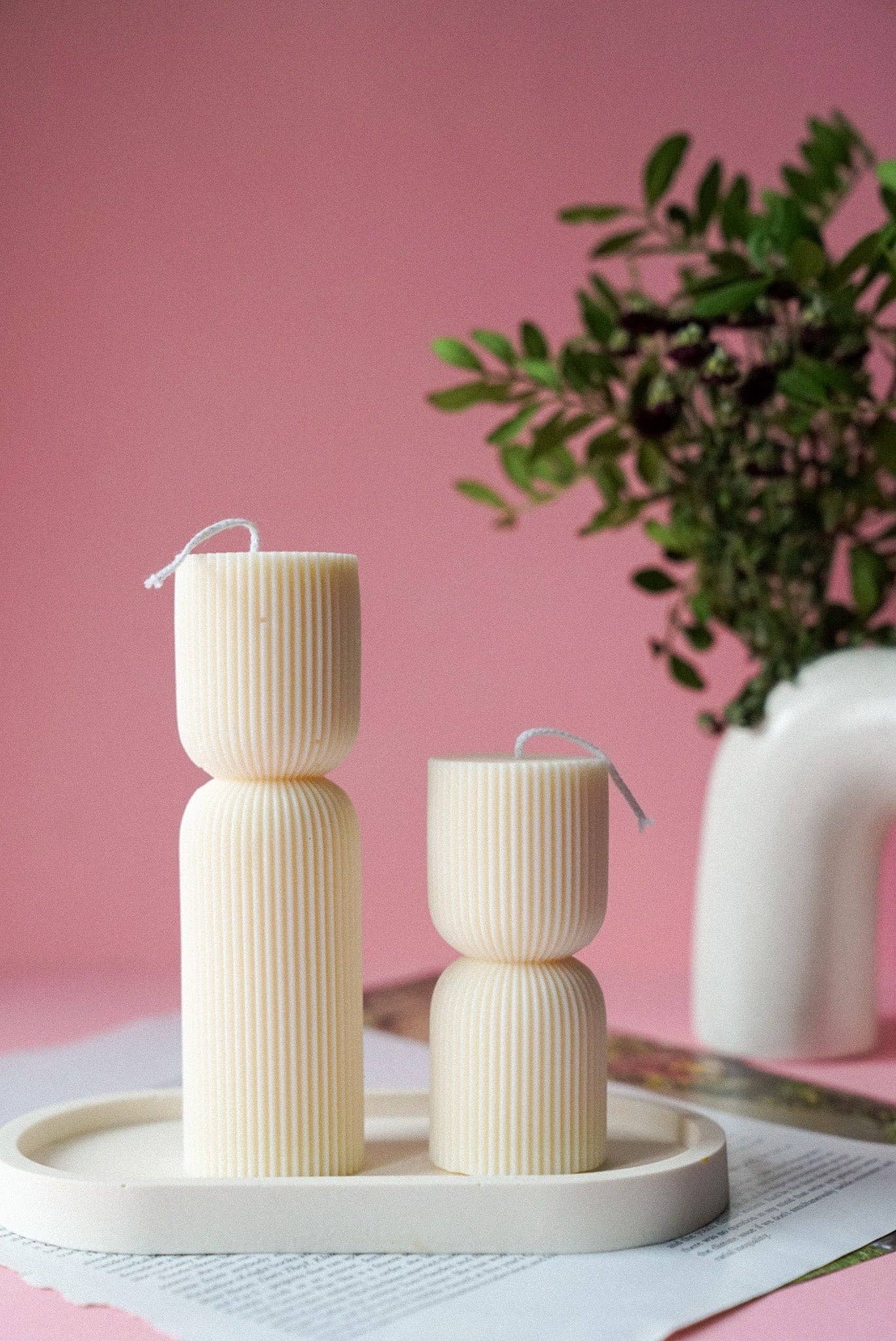 Gokican - Venta al por mayor Velas de diseño llamativo - Juego de Velas Estriadas en Forma de Reloj de Arena0