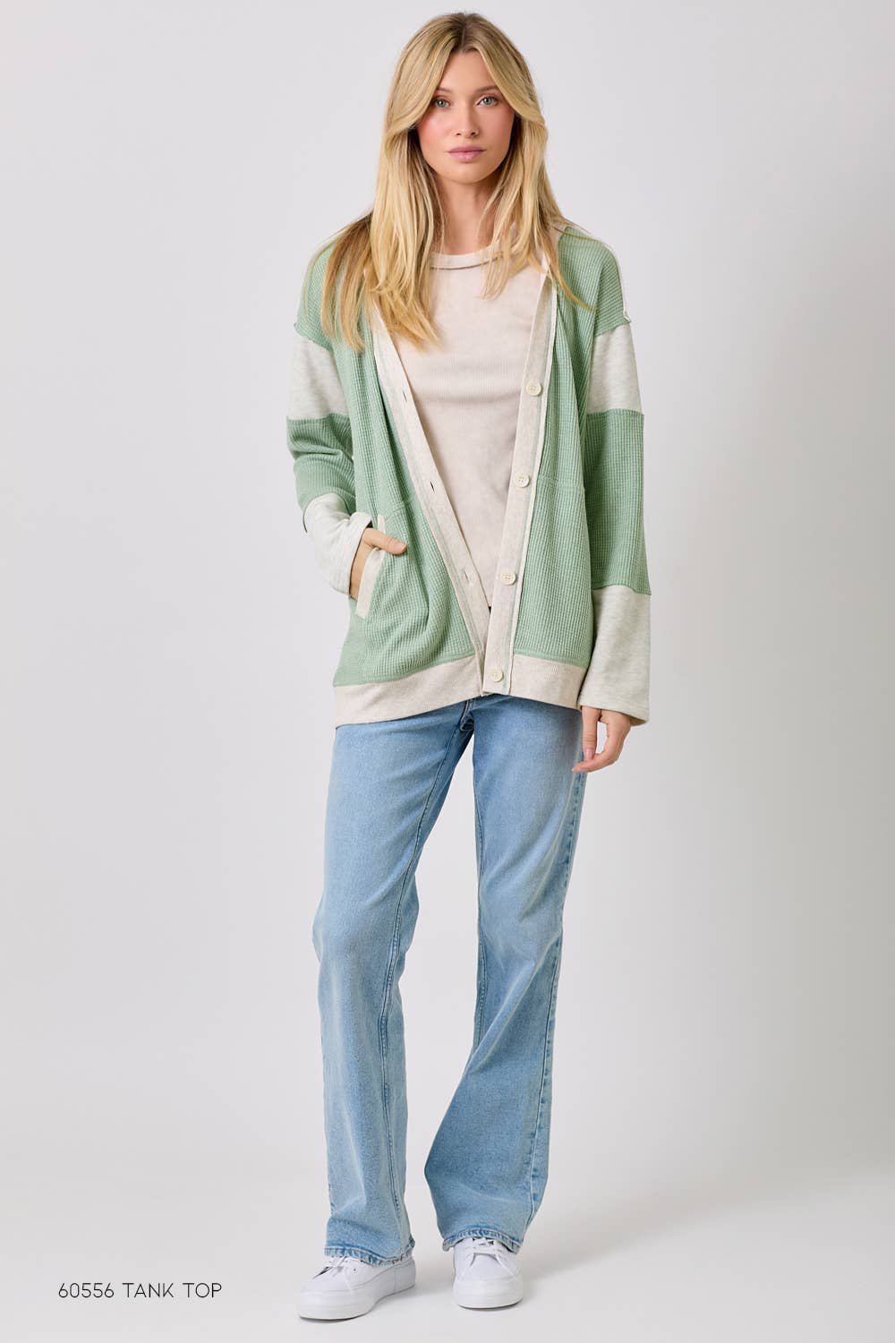 Mystree - Wholesale Cardigan - Women's - 60553 Color Block Hoodie Cardigan6