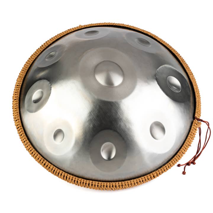 9-Note 432Hz D Minor Zen Wanderlust Handpan Platinum Mist for wholesale by HK Higher Knowing