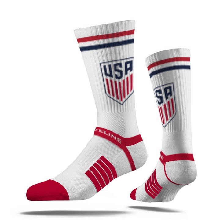 US Soccer | Premium Knit Crew | Retro | White | N02737316ML for wholesale by Strideline