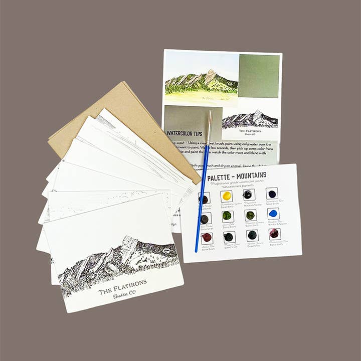 Madrona Press - Wholesale DIY Craft Kit - Watercolor Greeting Card Kit - Mountain 6 Cards 4