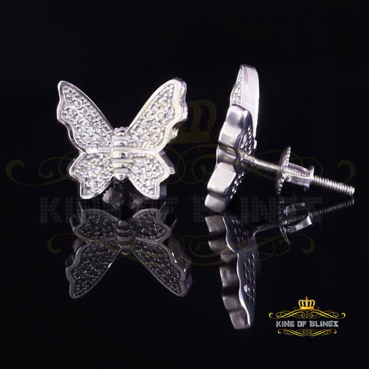 Brincos de Estrela Borboleta King of Bling Branco Prata Esterlina 925 Feminino 0,50ct Zircónia Cúbica por atacado de KING OF BLINGS