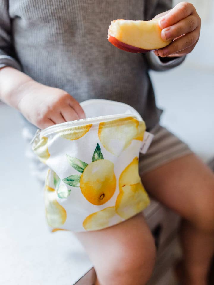Lemon återanvändbara Snack Väskor | Återanvändbara blixtlås Bag | Citron Snack Väskor | Återanvändbara smörgåsar | Zero Waste Snack Väskor | Återanvändbara gåvor | citron för wholesale av MamaRoars