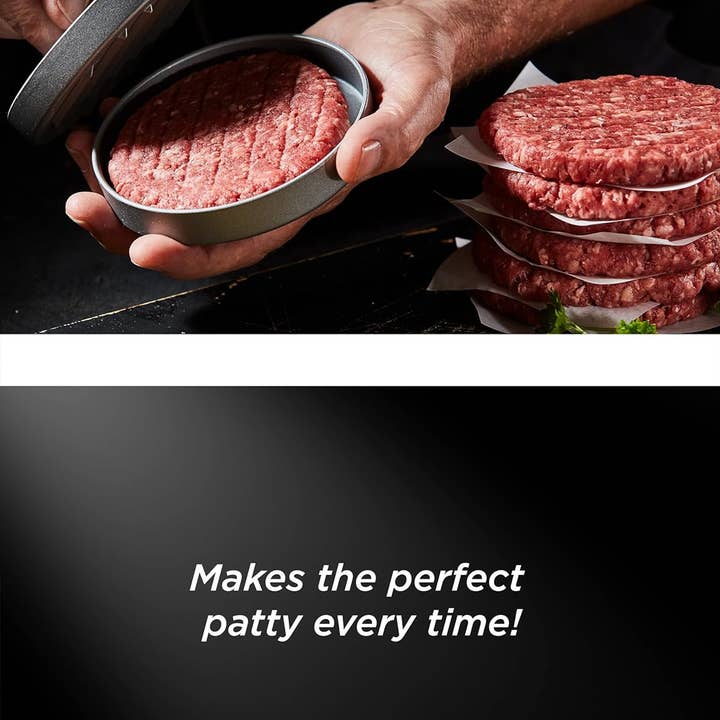 Infinite Basics - Wholesale Outdoor Grill Tools - Grilling Gift for Dad, Non-Stick Hamburger Press Patty Maker, Aluminum BBQ Burger Mold “Dad Grill Boss” for Fathers Day/Birthday Boxed1