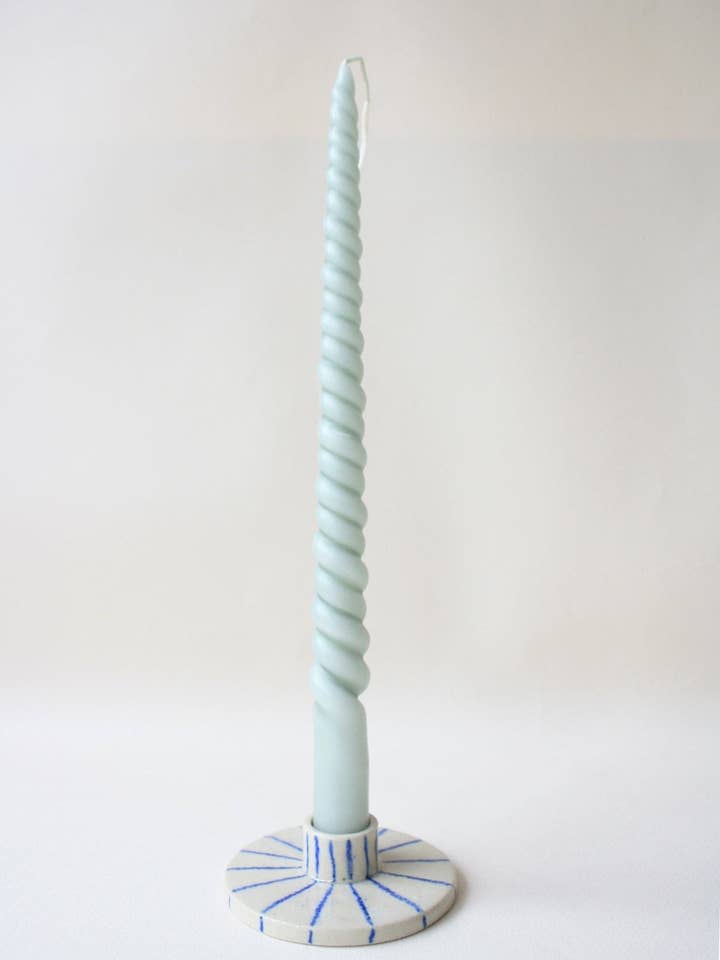 Kerzenhalter mit Streifenmuster für den Großhandel von andrea frieling ceramics